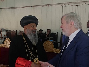 March 3, 2020, H.E. Mr. Evgeny Terekhin, Ambassador of the Russian Federation to the Federal Democratic Republic of Ethiopia, took part in the celebration dedicated to the 7th Anniversary of the Enthronement of His Holiness Abune Mathias I, Patriarch of E